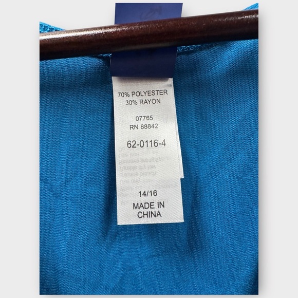 NWT Swimsuits For All Blue Foil-Print Cover-Up Dress – Size 14/16 - W51 - Picture 6 of 8